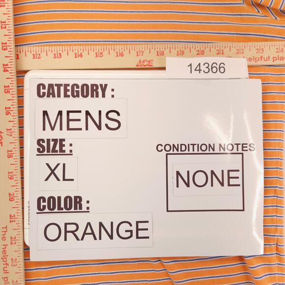 Polo by Ralph Lauren Collared Short Sleeve Polo Shirt Mens Size XL Orange - Picture 7 of 9